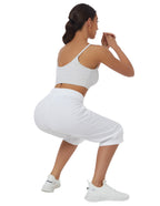 Specialmagic Women's Capri Pants Cotton Sweatpants Ivory White L