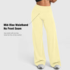 Jgs1996 Wide-Leg Yoga Pants Bottoms Straight-Leggings For - Yellow
