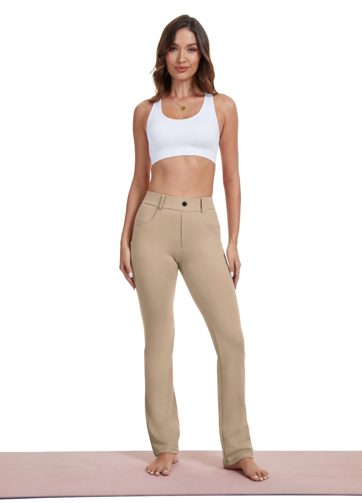 Vimpep Straight-Leg Yoga Dress Work Pants Women Pull On - Style 2