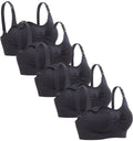 Lataly Women's Sleeping Wirefree Breastfeeding Bralette Pack of 5 Color Black Size M Nursing Bra
