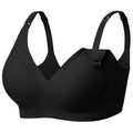 Women's Angelhood for Breastfeeding Seamless Pregnancy Wireless Sleep Bralette Jelly Strip Support Postpartum with Extenders, S Size Black Nursing Bra