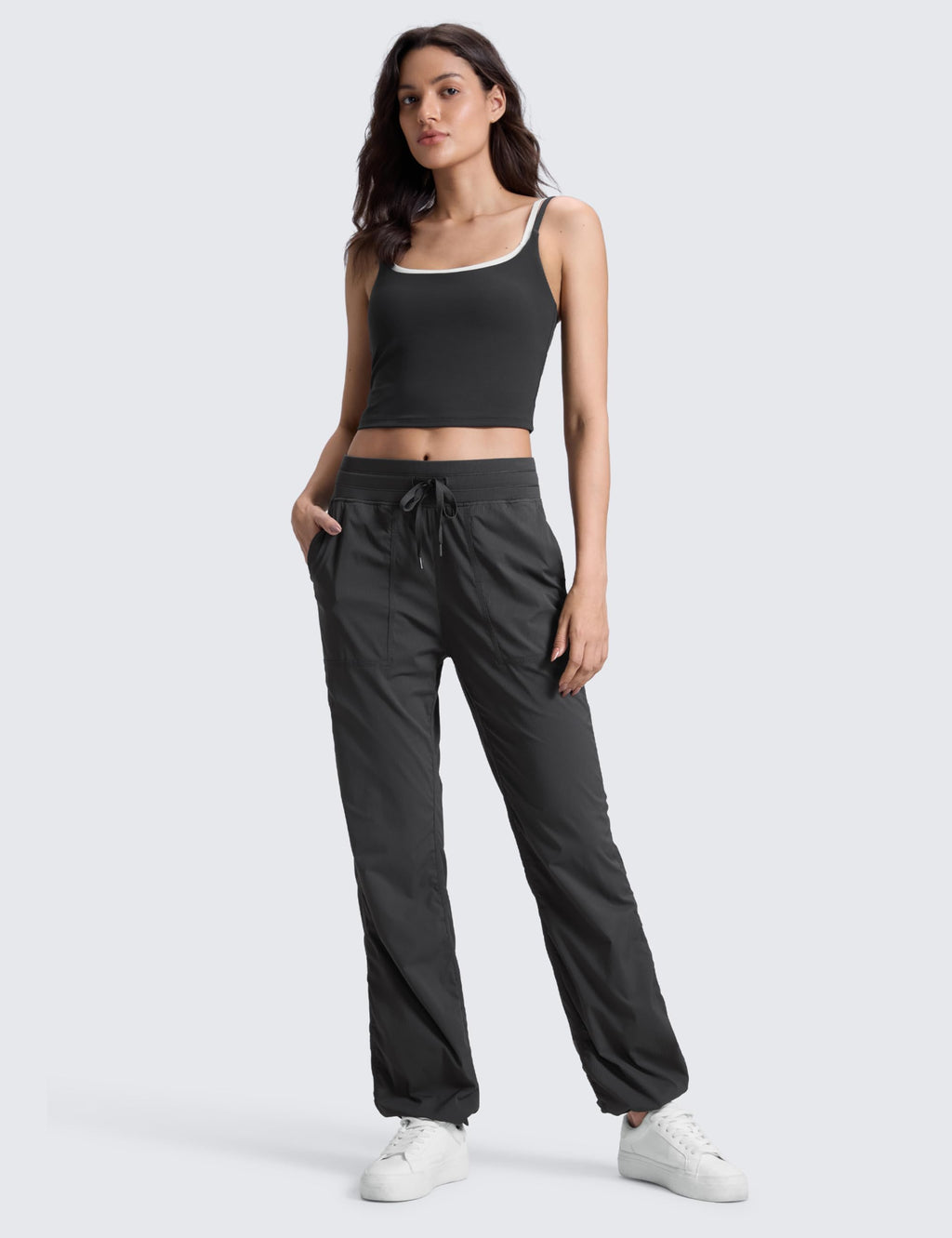 Women's Crz Yoga Ease Line Straight-Leg Pants 32" Ink Gray Large