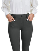 Vimpep Straight-Leg Yoga Dress Work Pants Women Pull On Stretchy 4