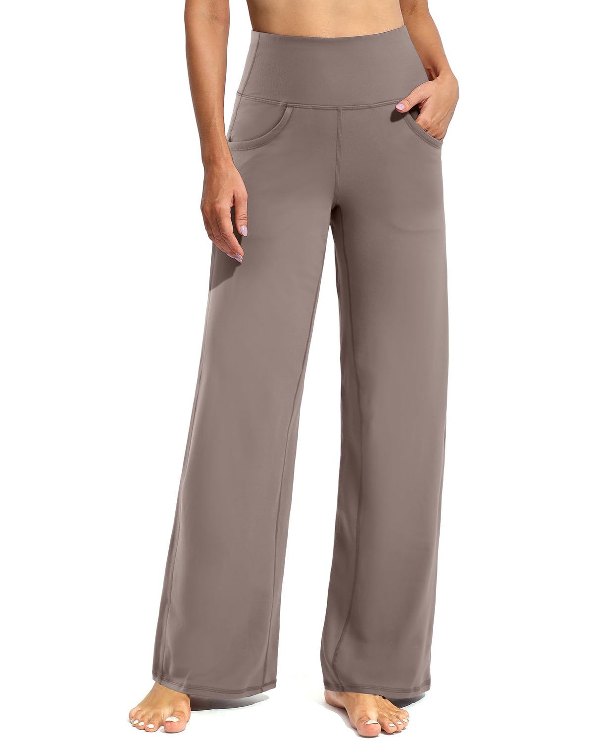 Promover Lounge Pants For Women With Pockets Stretch Taupe Xs Short