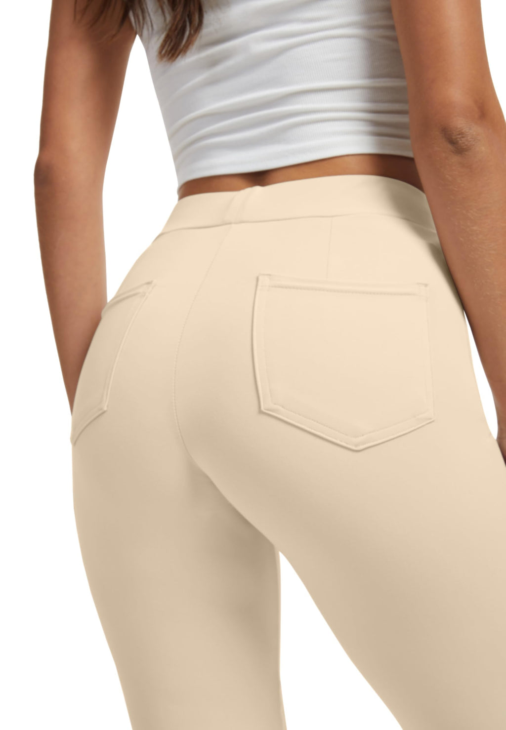 Vimpep Straight-Leg Yoga Dress Pants For Women Pull On - Light Khaki