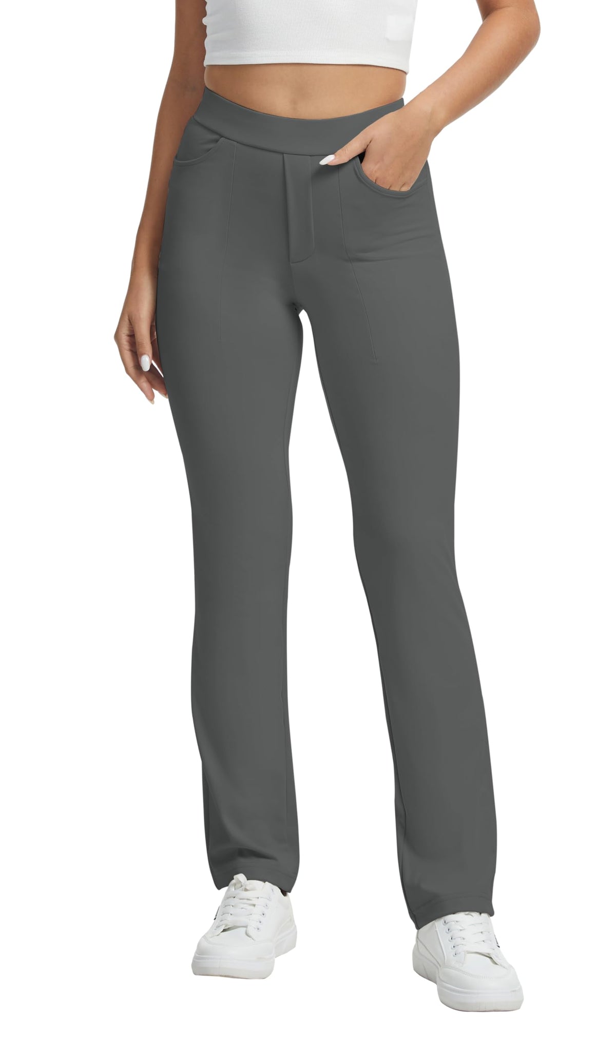 Vimpep Straight-Leg Yoga Dress Pants For Women Pull On - Style 48