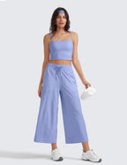 Women's Crz Yoga Lightweight Wide-Leg Crop Pants 25" Periwinkle