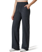 G4free Wide-Leg Pants For Women With Pockets Gray Black - Size Small