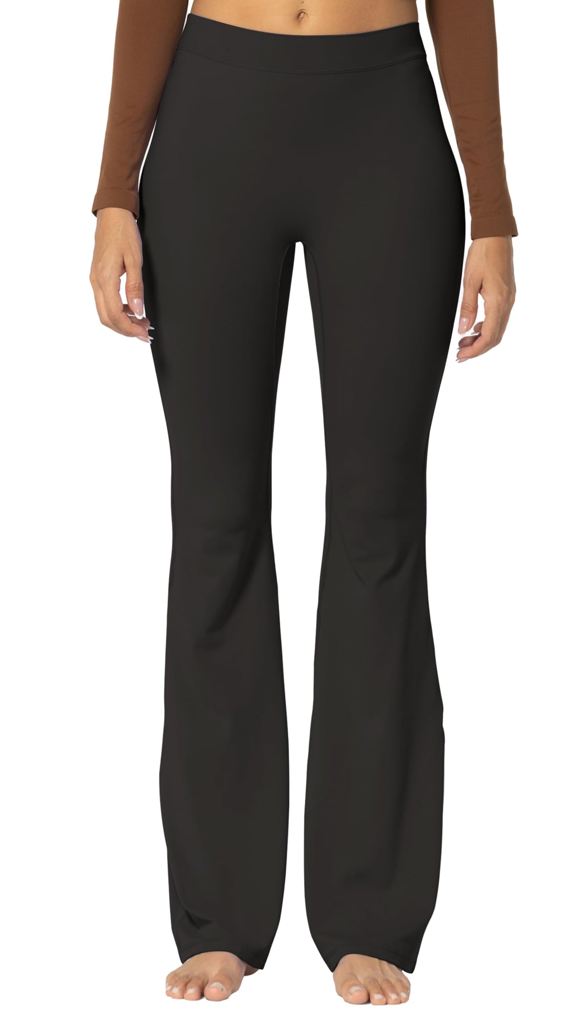 Sunzel Sunzfly Flare Leggings For Women No Front Seam - Seal Brown