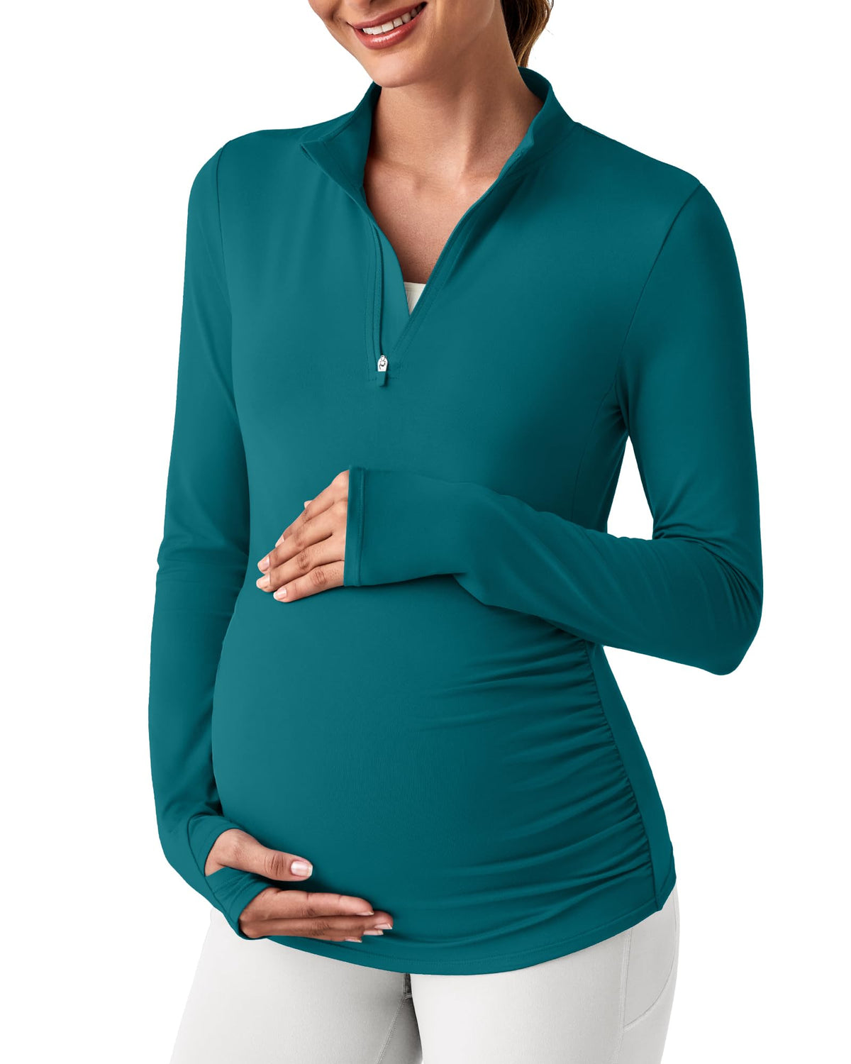 Women's Rash Guard Swimsuit G4free Maternity Blouse Long-Sleeve Slim