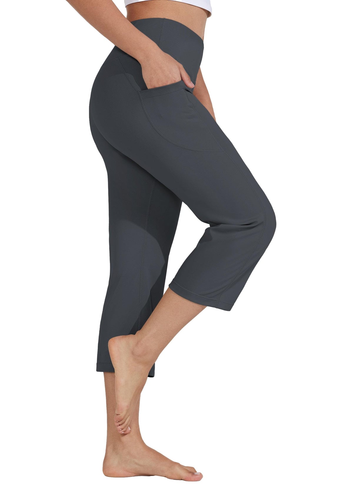 Willit Women's Yoga Capris Pants High-Waist Leggings Crop - Style 50