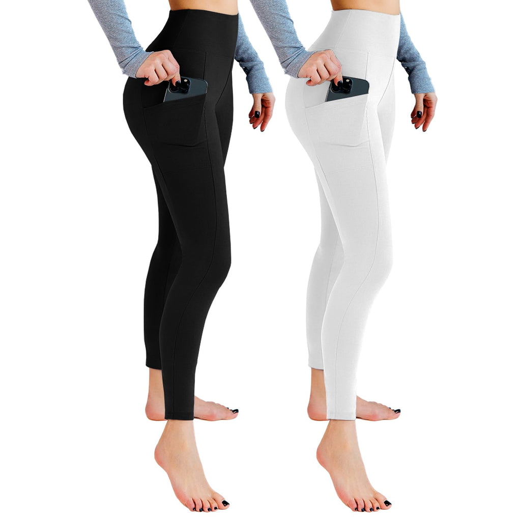 Leafigure 2-pack High-Waist Leggings With Pockets For Women