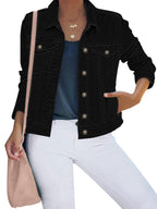 Luvamia Black Jean Jacket Women's Denim Jackets Outfits For Women - Always