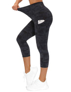 The Gym People Women's Thick High-Waist Capris Yoga - Z-capris Camo