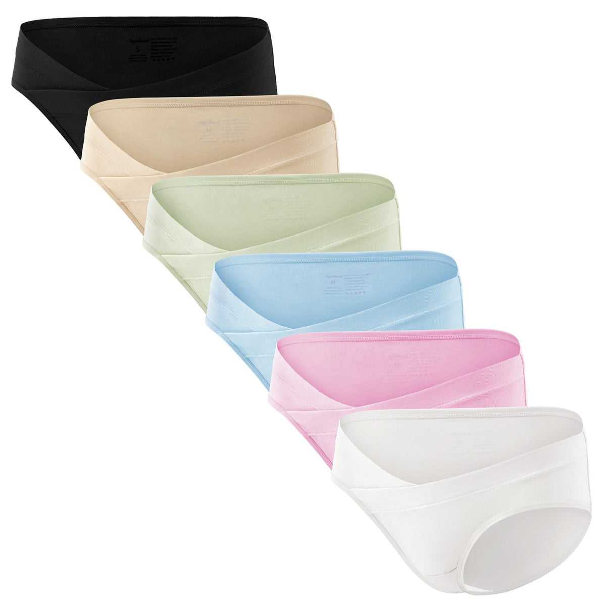 Angelhood 6 Pack Women's Cotton Maternity ,healthy Pregnancy Postpartum Mother Under Bump Panties