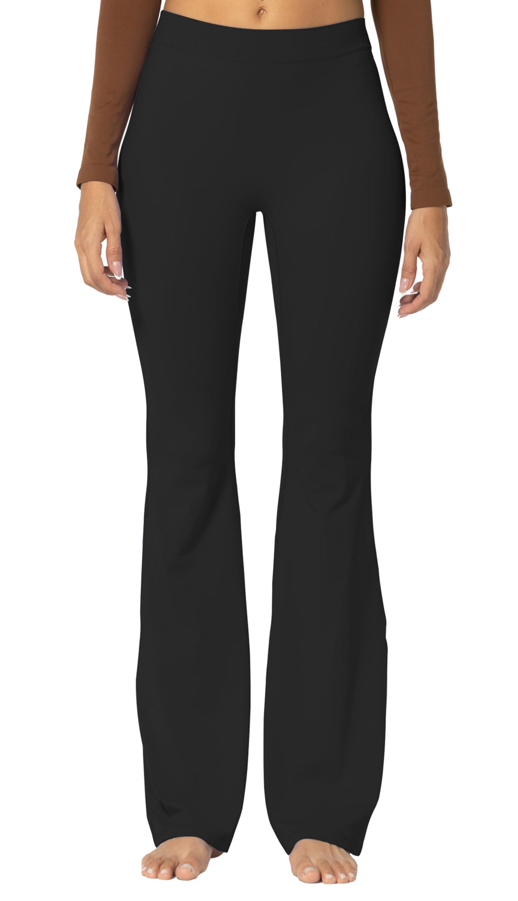 Sunzel Sunzfly Flare Leggings For Women No Front Seam Buttery - Black