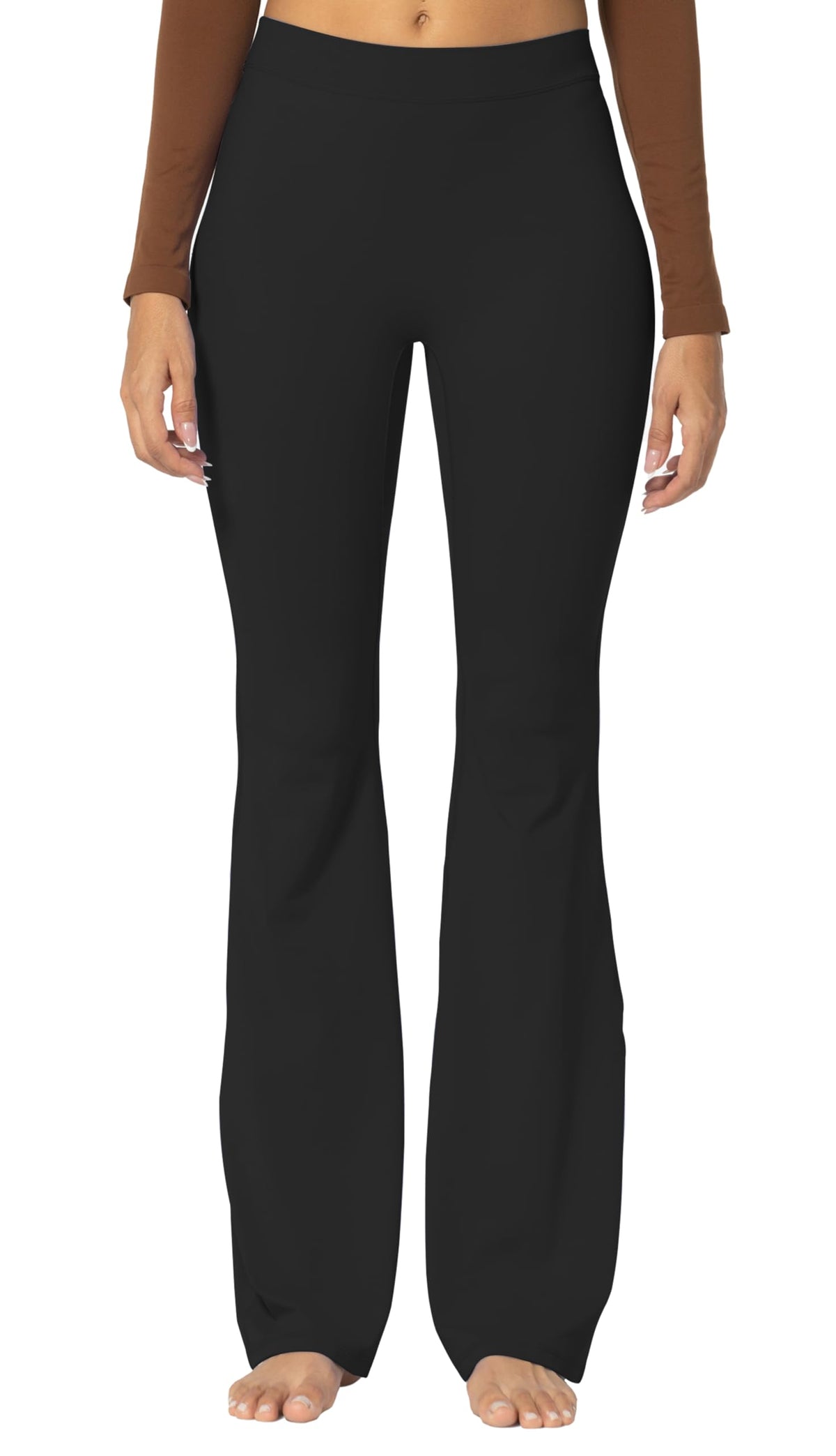 Sunzel Sunzfly Flare Leggings For Women No Front Seam Buttery - Black