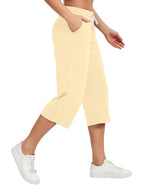 Specialmagic Women's Capri Pants Cotton Sweatpants Apricot S