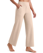 G4free Wide-Leg Travel Pants For Women With Pockets Light Khaki M