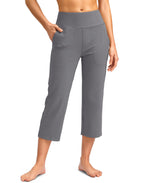 Santiny Capri Pants For Women With Pockets Yoga Capris Leggings (grey