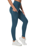 The Gym People Women's Thick High-Waist Yoga Pants - Green Blue