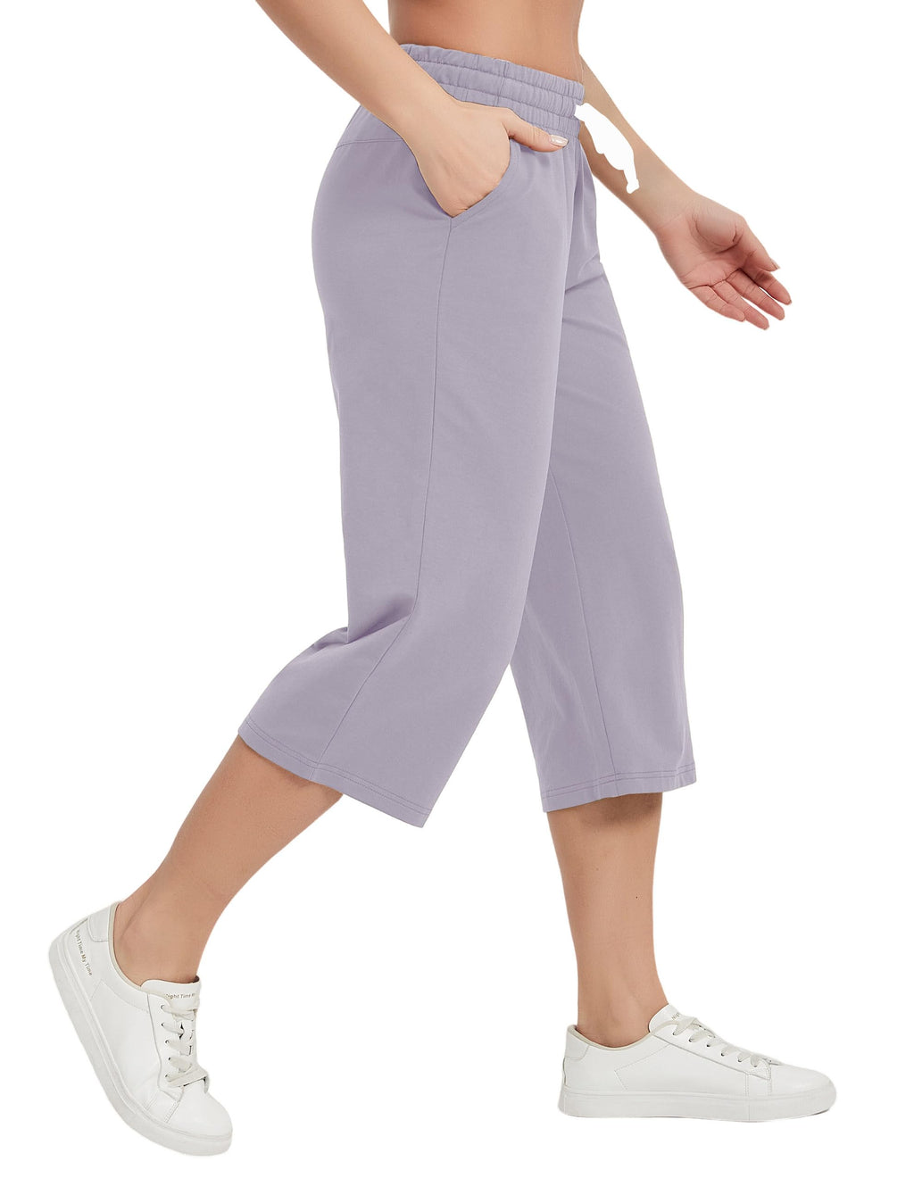 Specialmagic Women's Capri Pants Cotton Sweatpants Lilac Xl