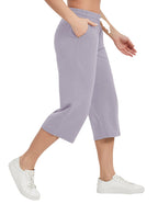 Specialmagic Women's Capri Pants Cotton Sweatpants Lilac Xl