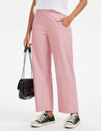 Lomon Spring Pants For Women's Ankle Length Petite Wide-Leg Yoga Golf