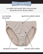 Fruit of the Loom Women's 5 Pack Microfiber Hi-Cut Panties, Multicolor, 7
