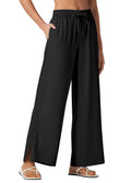 Willit Women's Wide Leg Pants Swim Beach UPF 50+ Lightweight - Black
