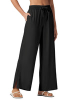Willit Women's Wide Leg Pants Swim Beach UPF 50+ Lightweight - Black