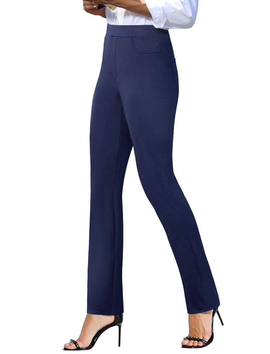 Keriffe Women's Stretchy Yoga Dress Pants Straight-Leg - Style 29
