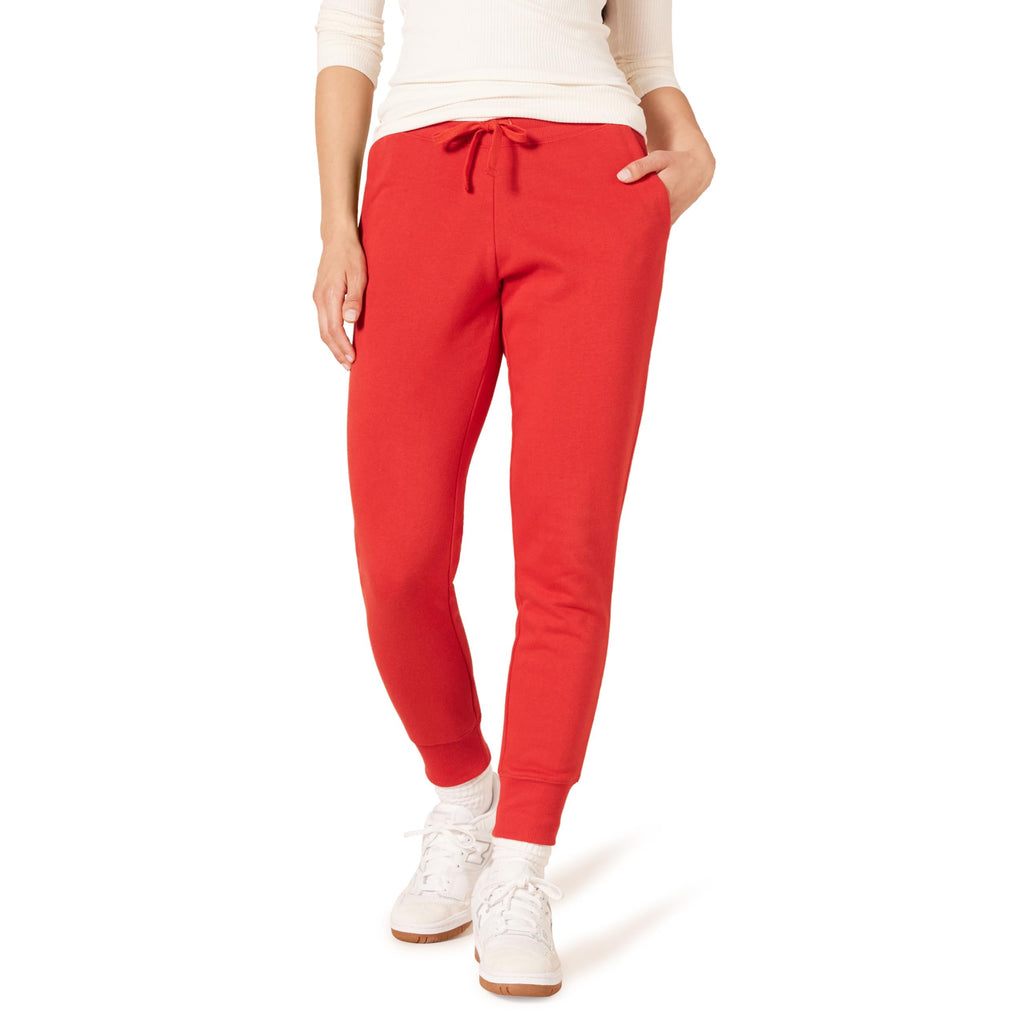 Essentials Women's French Terry Fleece Jogger Sweatpant Red Small