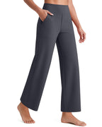G4free Ankle Yoga Pants For Women High-Waist With Pockets Dark Grey L