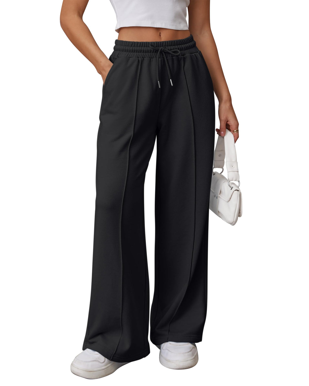 Athmile Women's Wide-Leg Sweatpants High-Waisted Baggy Teen Girl