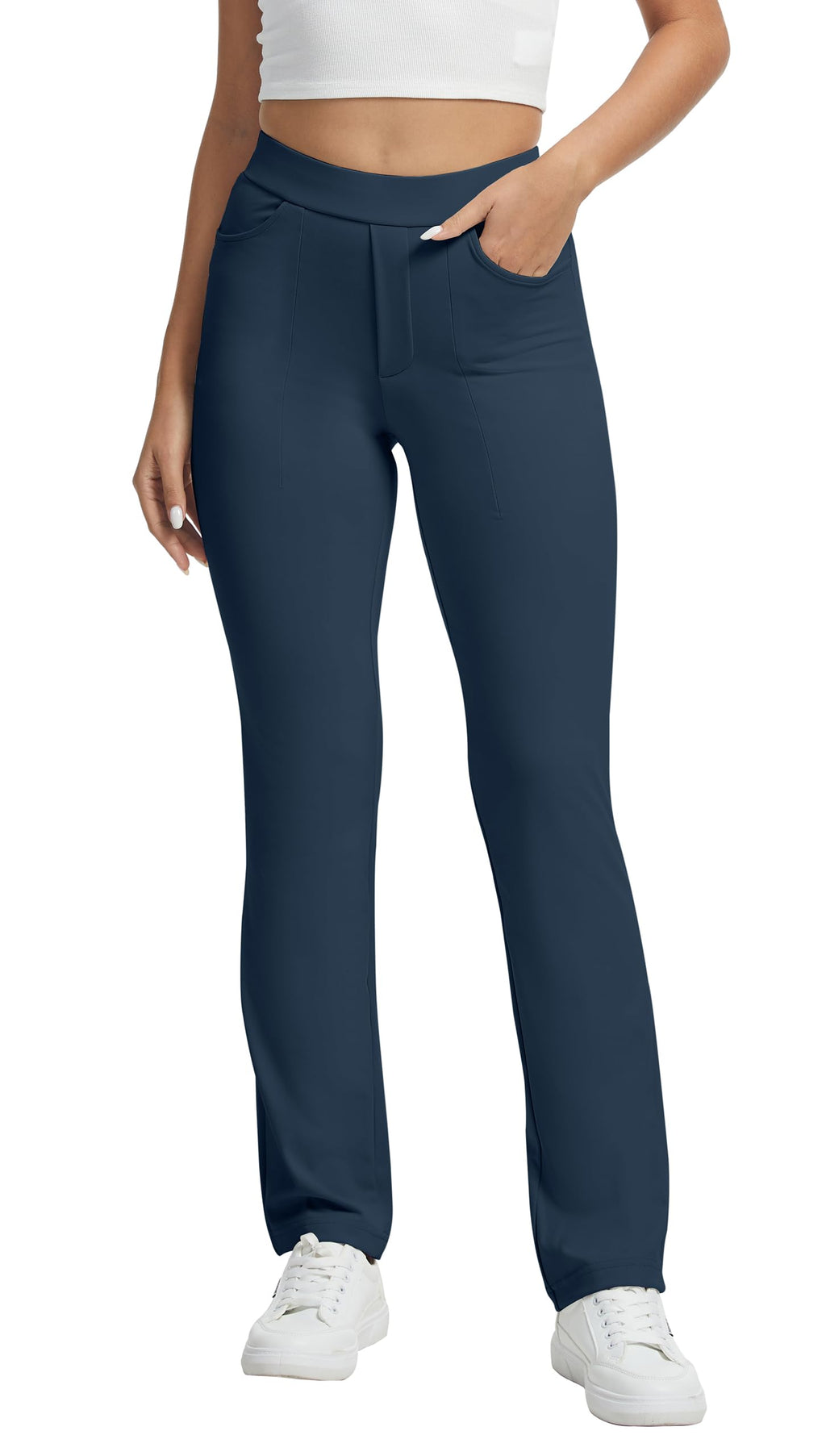 Vimpep Straight-Leg Yoga Dress Pants For Women Pull On - Style 127