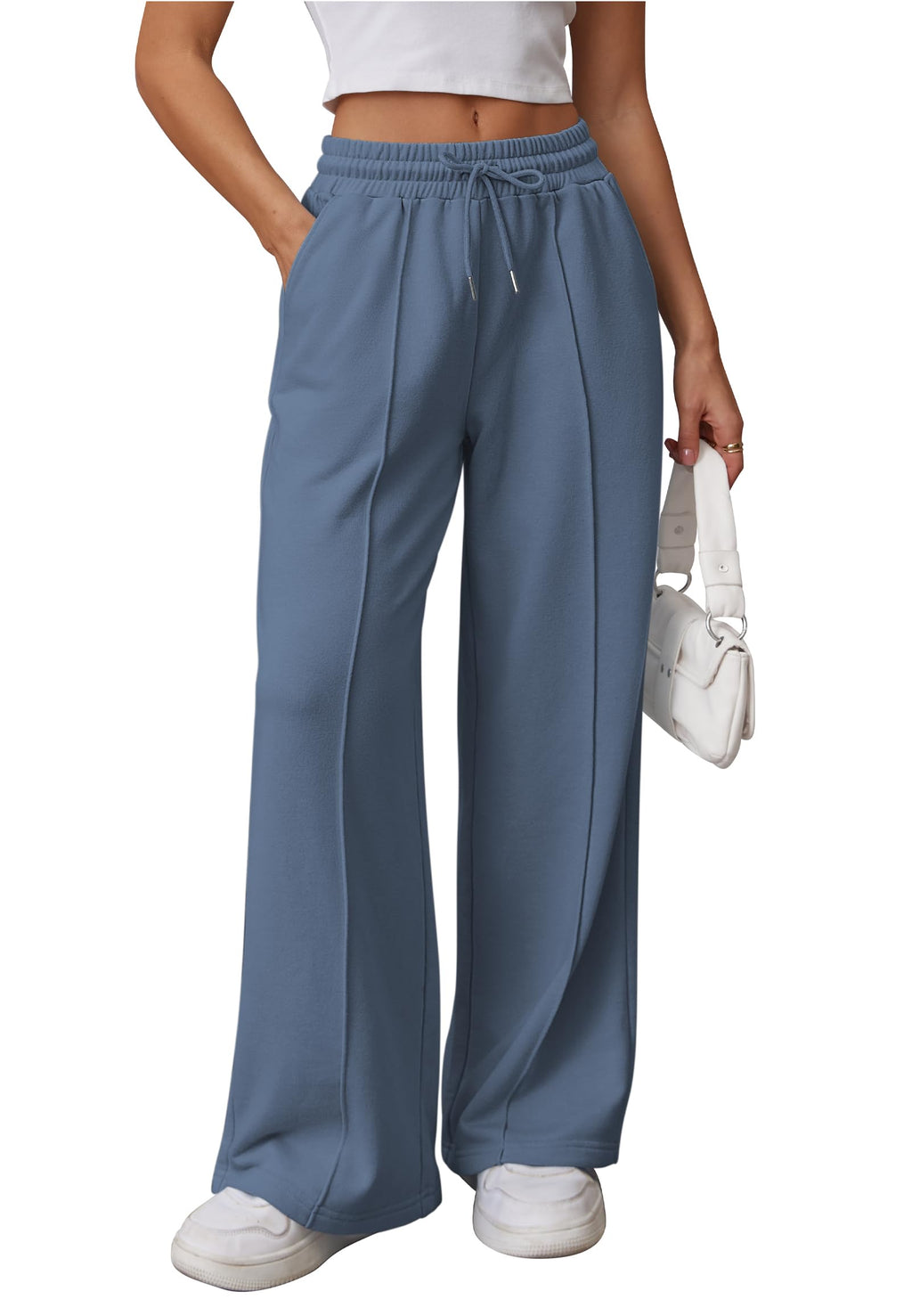 Athmile Women's Wide-Leg Sweatpants High-Waisted Baggy Teen - Style 6