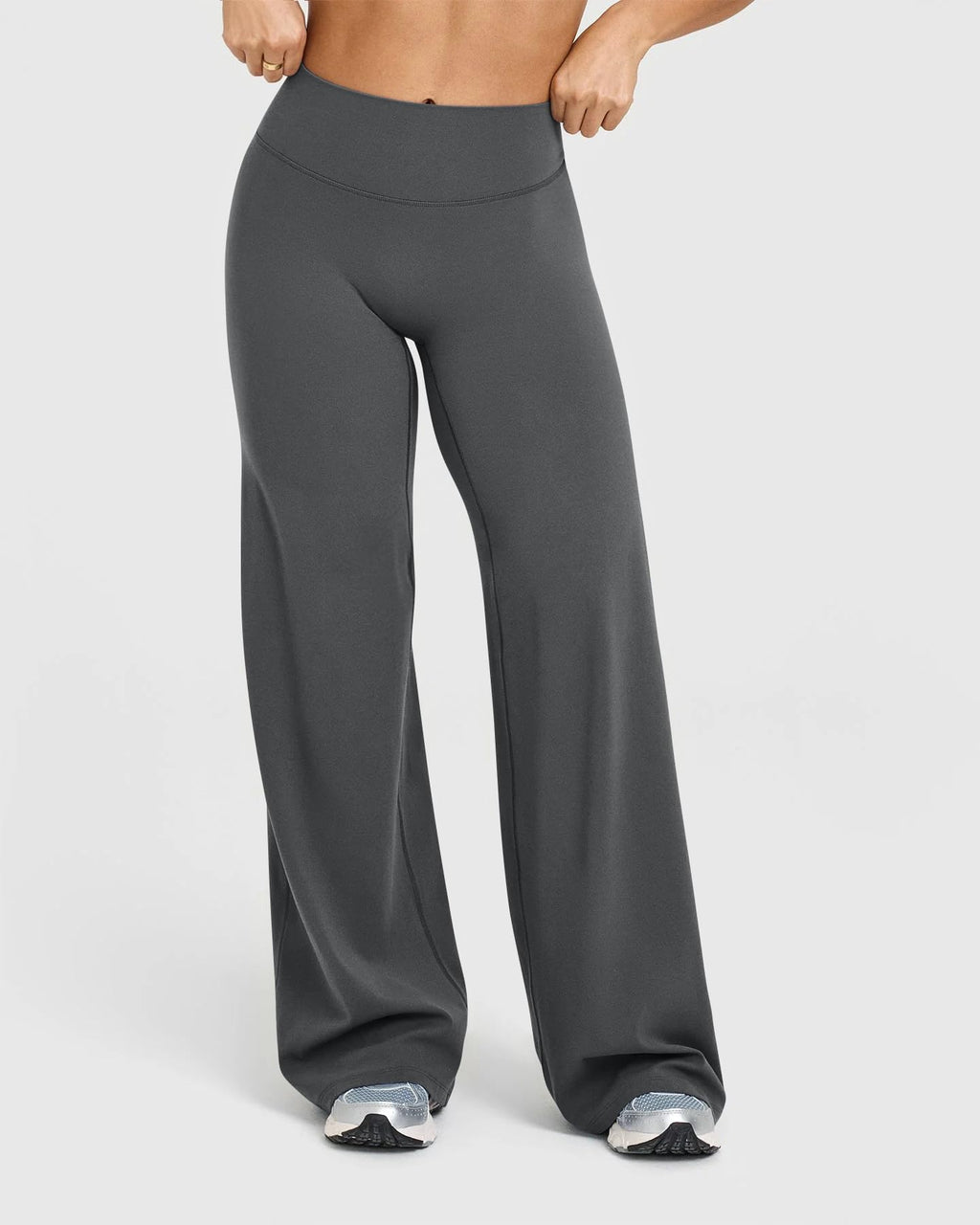 Oqq Yoga Pants Women High-Waist Stretch Casual Soft - Darkgrey
