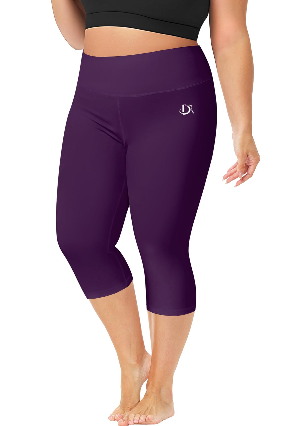 Swim Leggings for Women Plus Size High Waist Water Sport Capris Sleek Sun Protective Quick Dry Pants Purple 5X