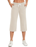 Specialmagic Women's Capri Pants Cotton Sweatpants White Onyx 2xl
