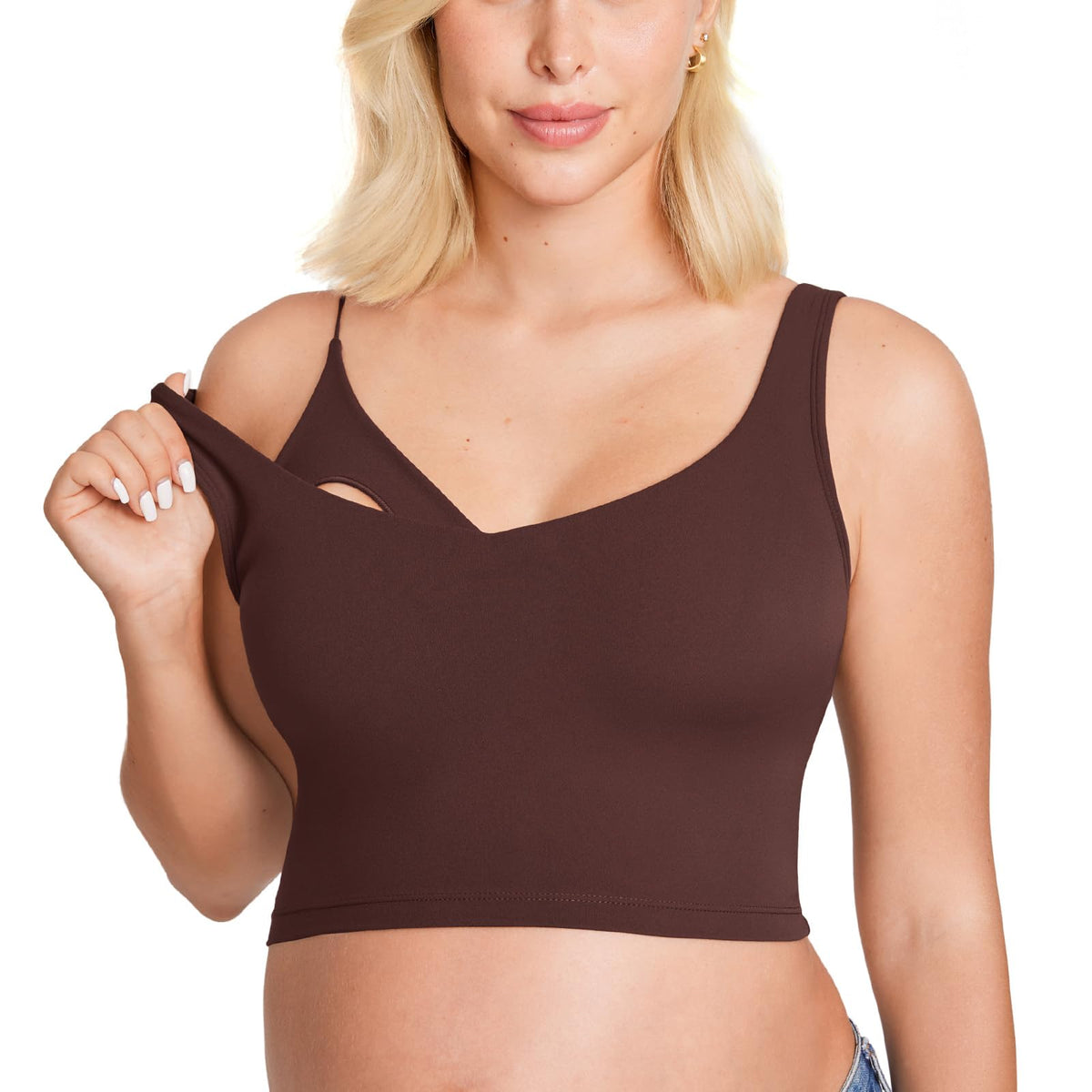 Women's Momanda Longline Sports Taupe Large Nursing Bra