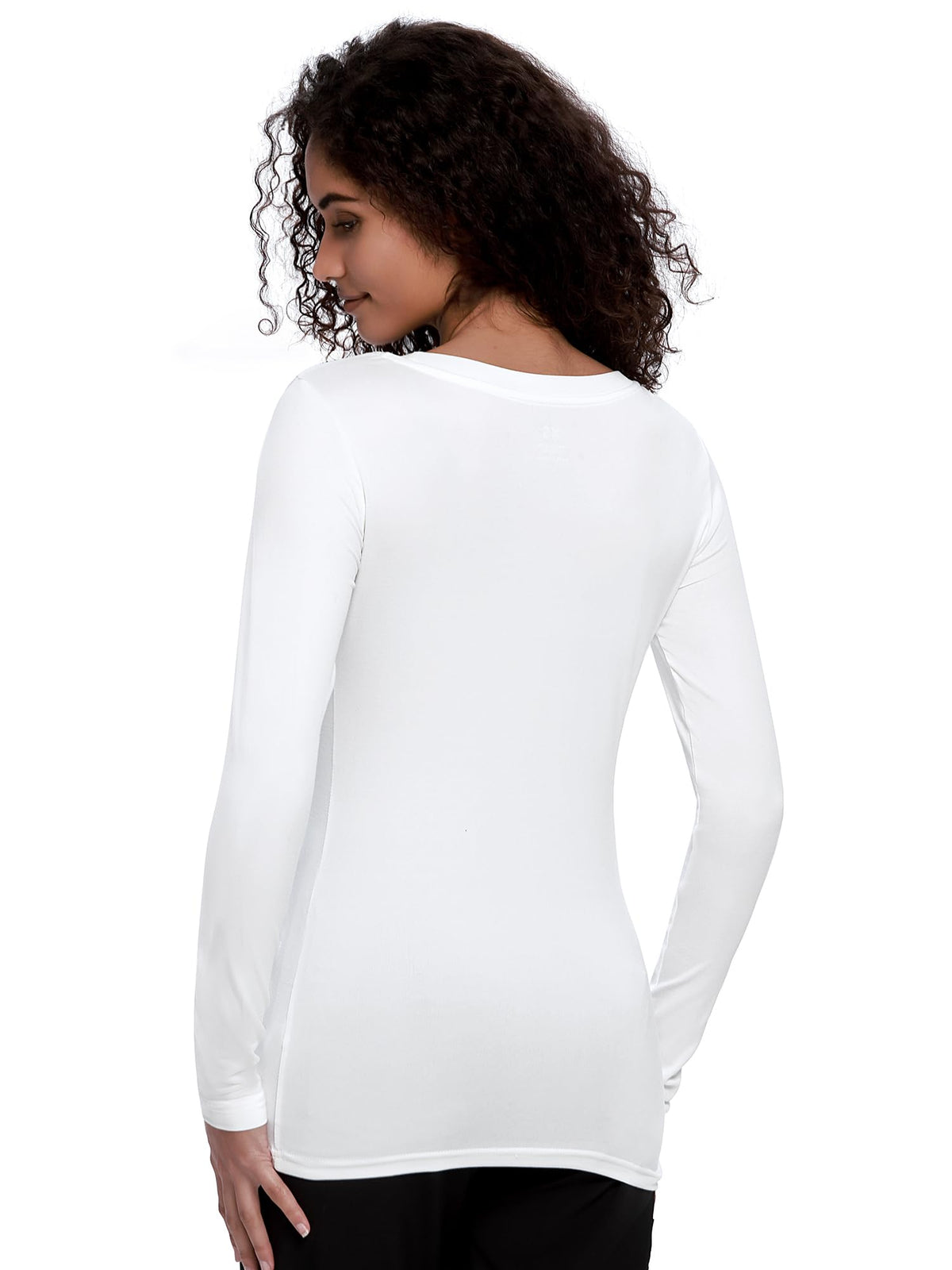 3 Pack Underscrub Long Sleeve Women, Undershirt, Black/White/Dark Grey, S