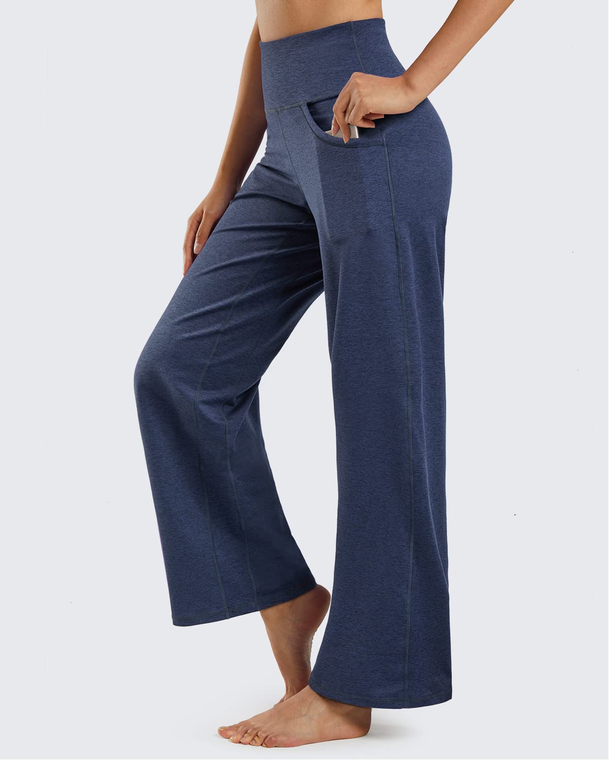 Promover Wide-Leg Sweatpants For Women Stretch Navy Heather L Extra