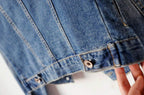 Kedera Jean Jacket For Women Trendy Collarless Button Down Long Sleeve Casual Western Denim Country Concert Outfits - Blue