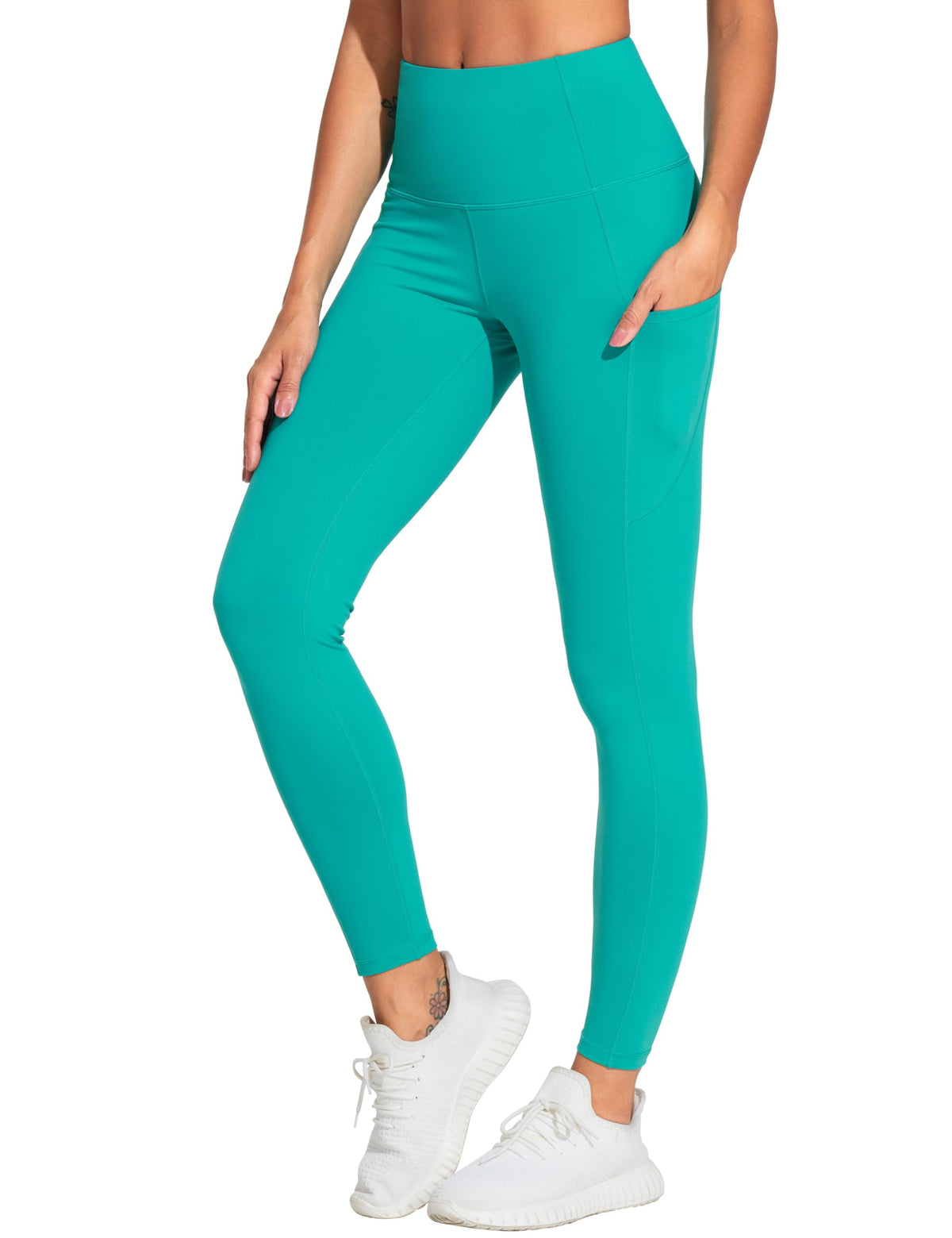 The Gym People Women's Thick High-Waist Yoga Pants - Lake Green