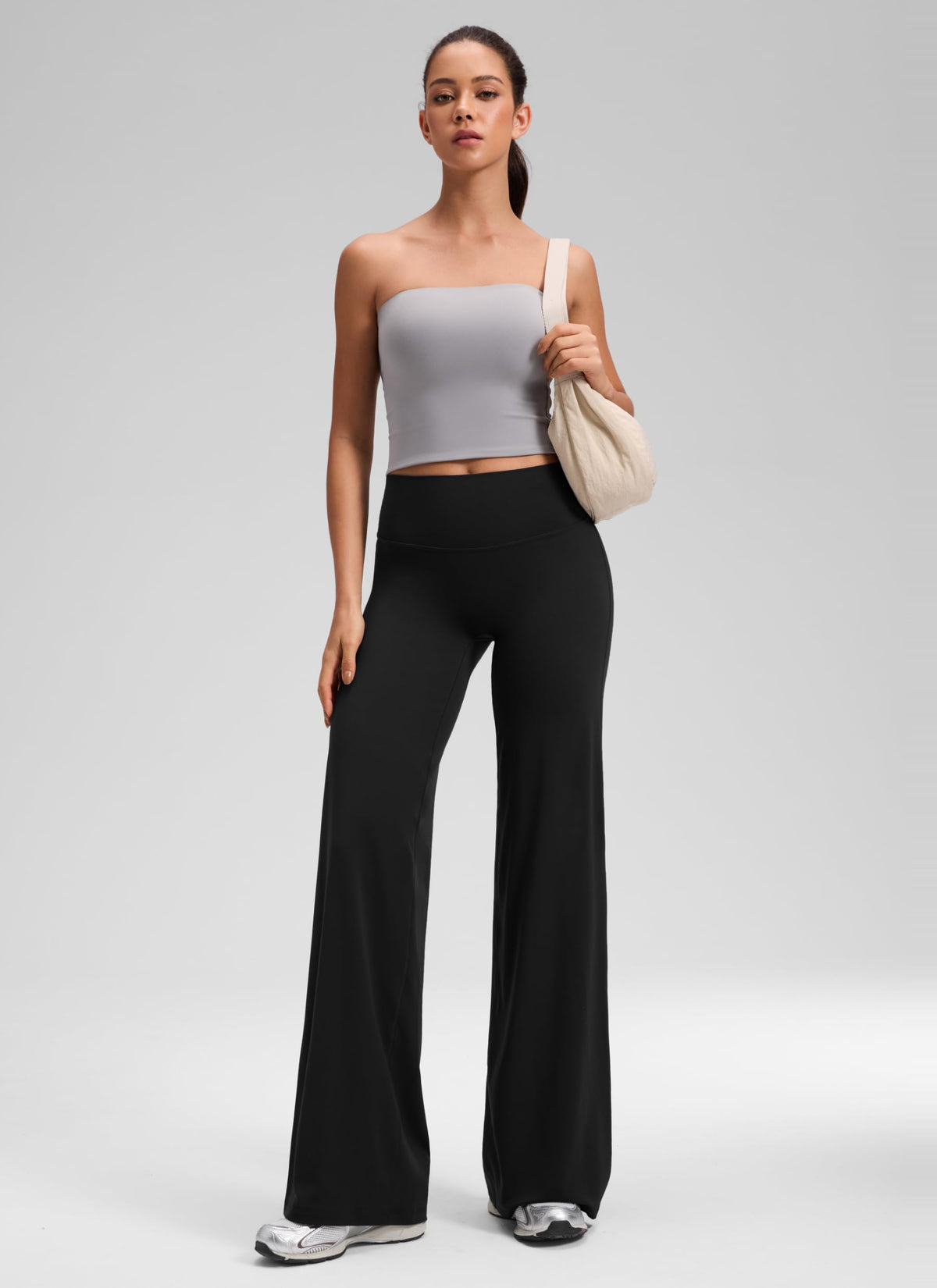 Women's Crz Yoga Softretch Wide-Leg Pants 32" Black Medium