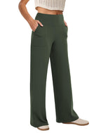 Women's Copyleaf Wide-Leg Pants Woman High-Waist Casual - Size Medium