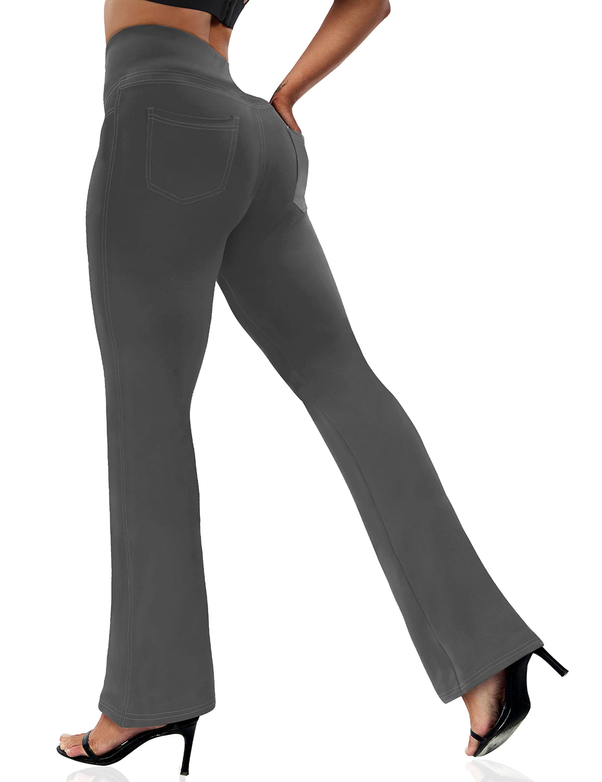 Vooveeya Women's Bootcut Leggings Bootleg Yoga Pants - Bootcut-petite