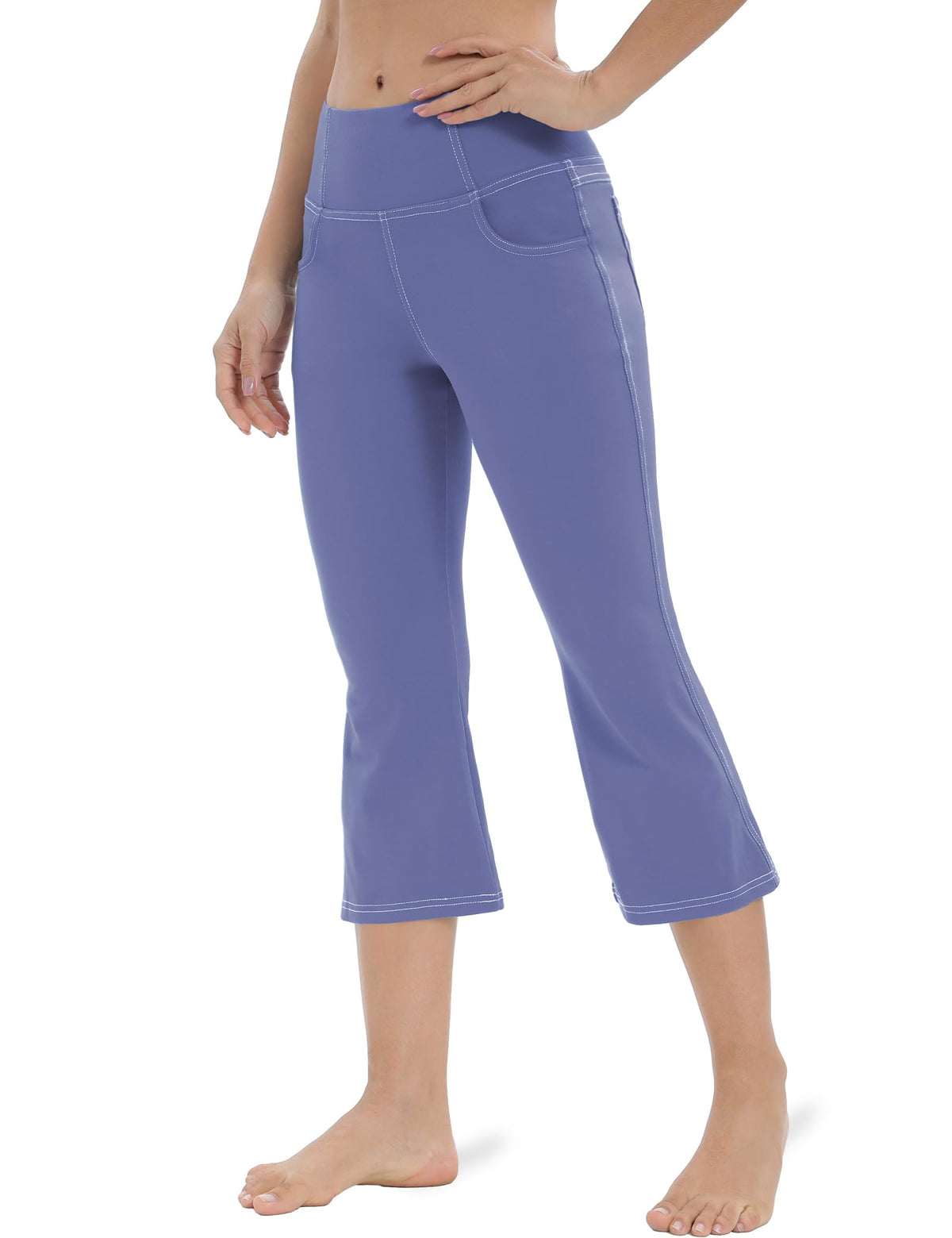 Vooveeya Women's Bootcut Leggings Bootleg Yoga - Capri Bootcut-ligh