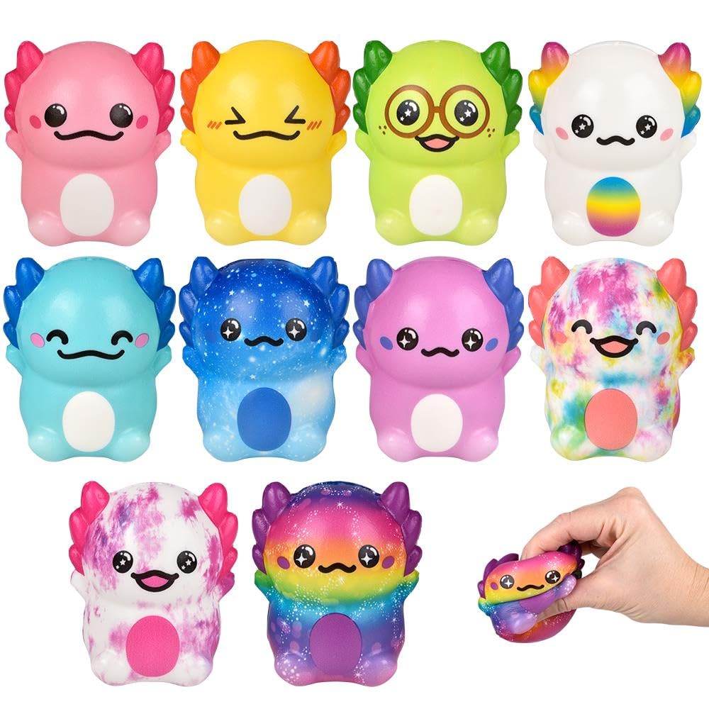 Rhode Island Novelty Squish Axolotl 3.25" 12 Pack